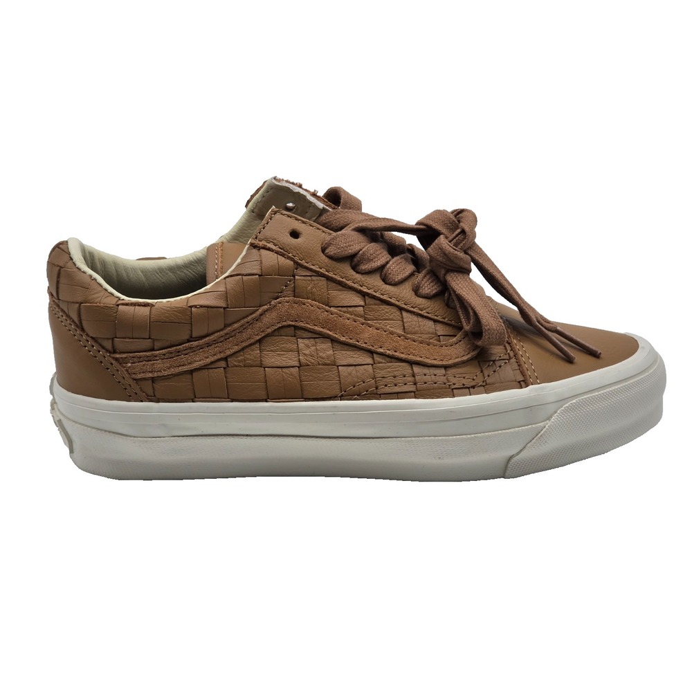 Vans LX Old Skool Woven Leather Mens 4.5 Womens 6 Palermo Camel NWOB